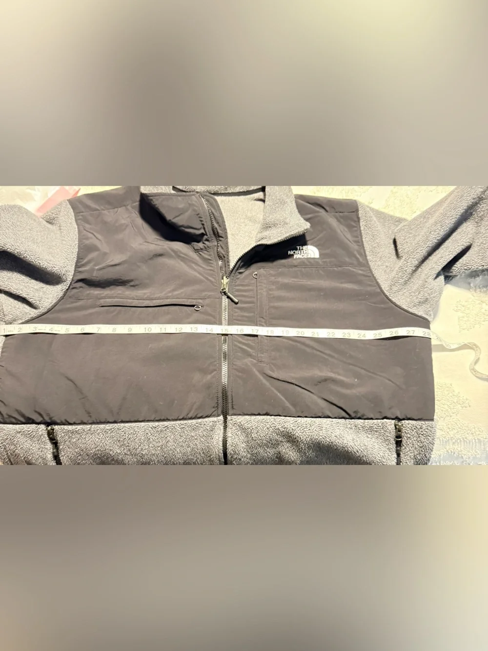 The North Face Men’s Gray and Black Hybrid Fleece Jacket